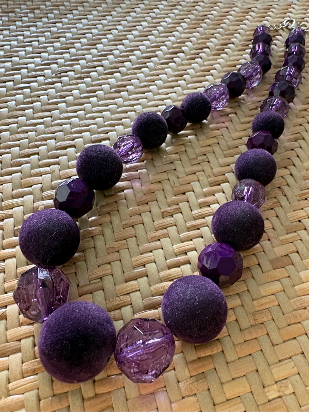 Purple Beaded Statement Necklace - Women's Jewelry